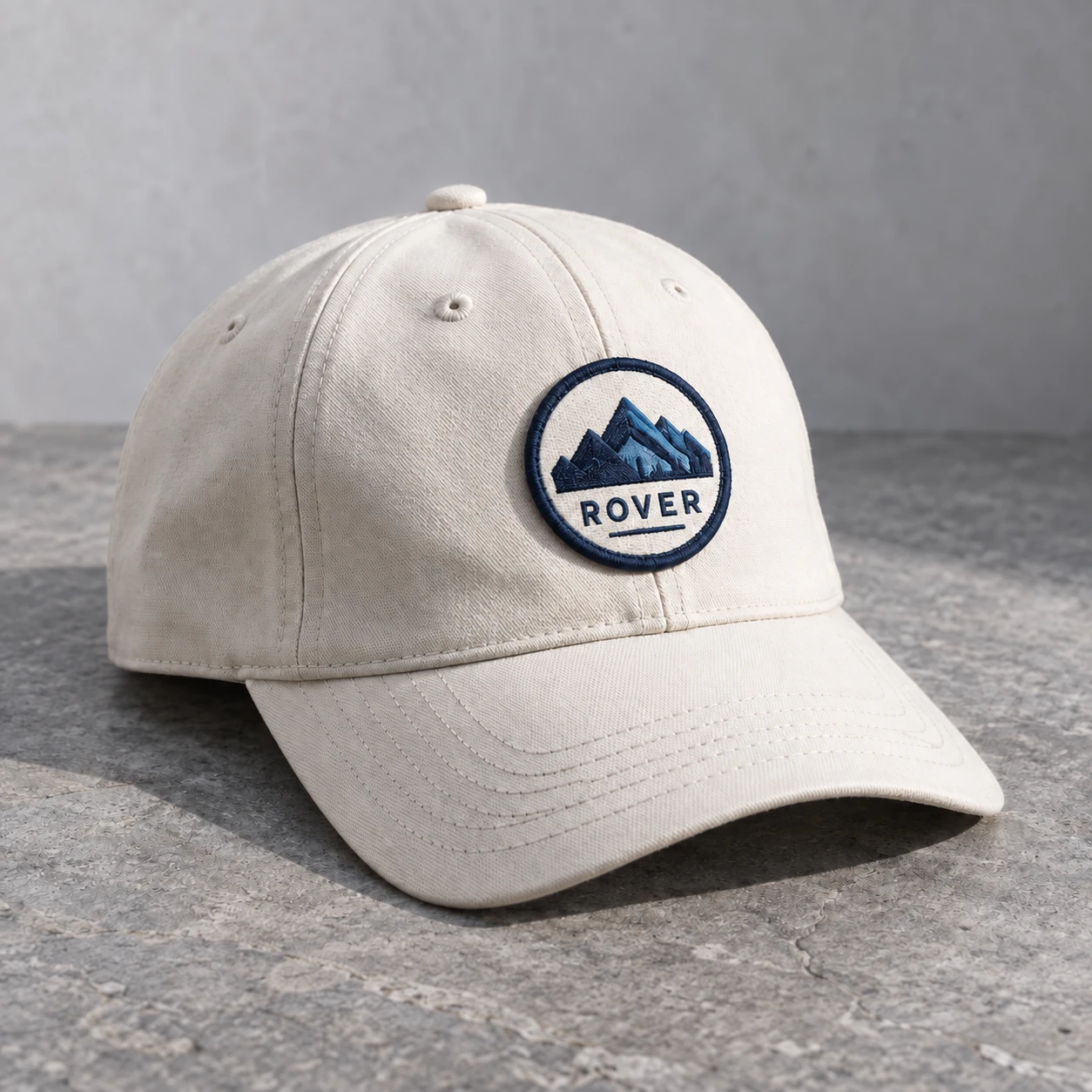 Concept photograph of an embroidered patch on a cap
